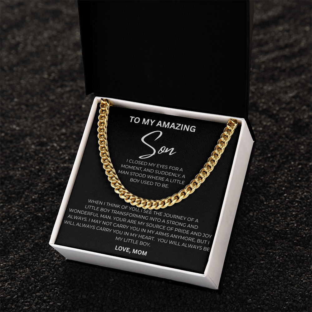 To My Son - From Mom Cuban Link Chain