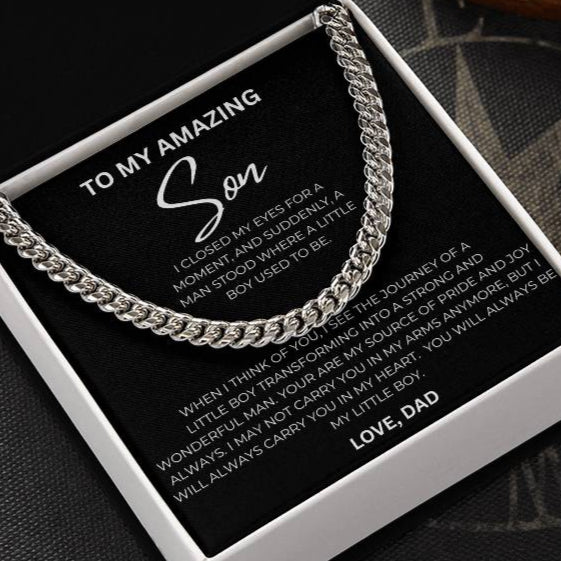 To My Amazing Son, Love Dad - Cuban Chain