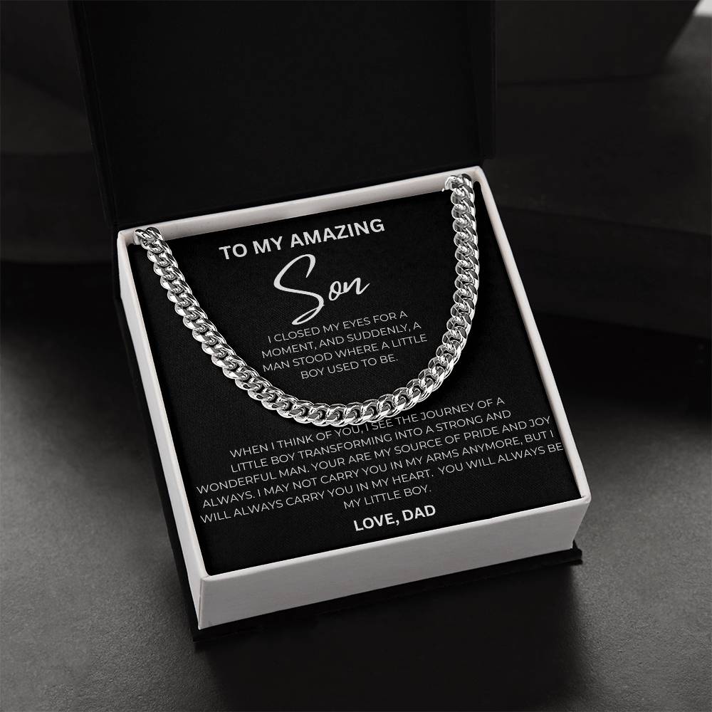 To My Amazing Son, Love Dad - Cuban Chain