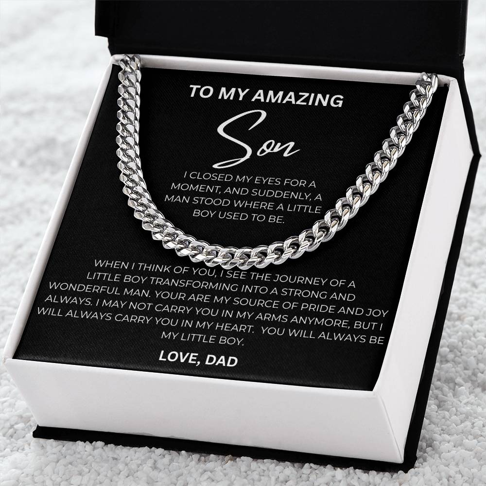To My Amazing Son, Love Dad - Cuban Chain