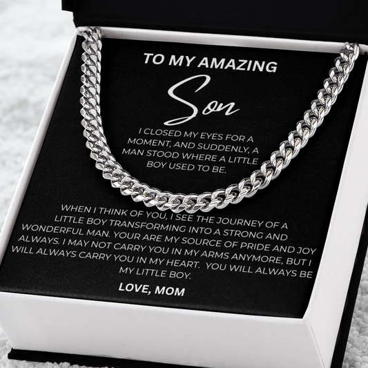 To My Son - From Mom Cuban Link Chain