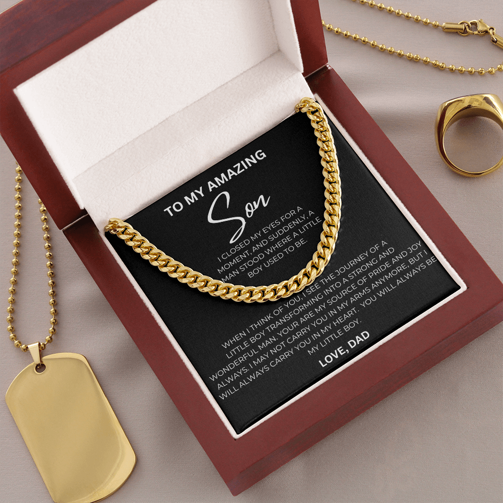 To My Amazing Son, Love Dad - Cuban Chain