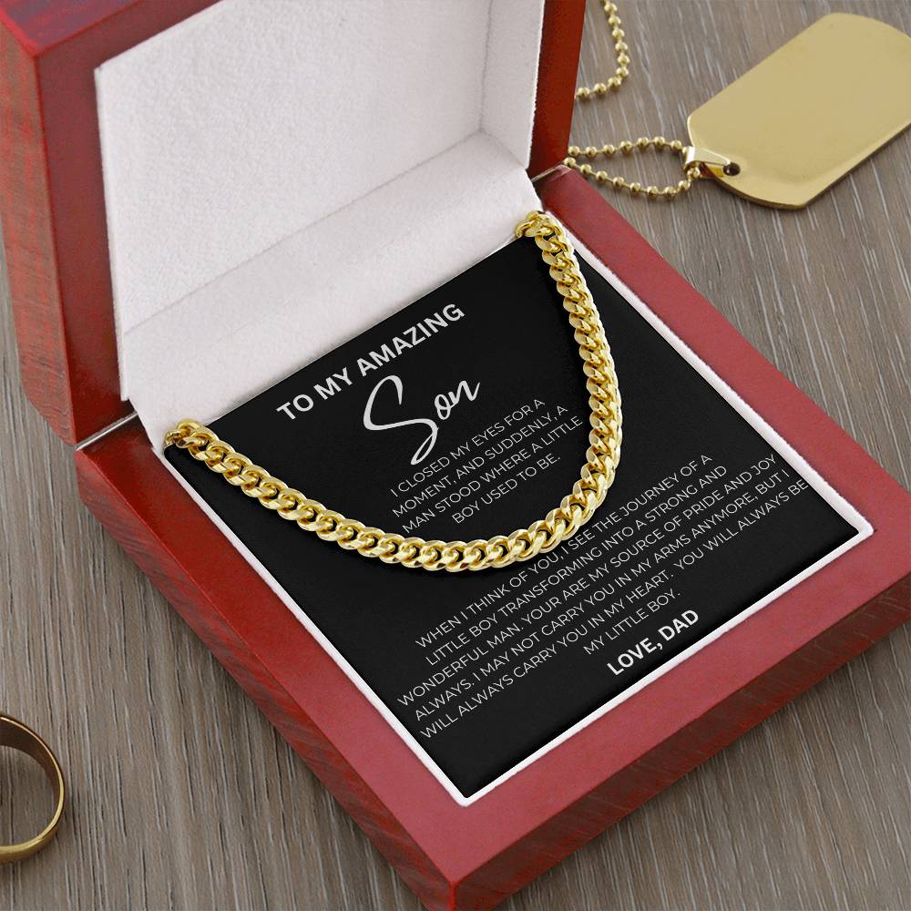To My Amazing Son, Love Dad - Cuban Chain