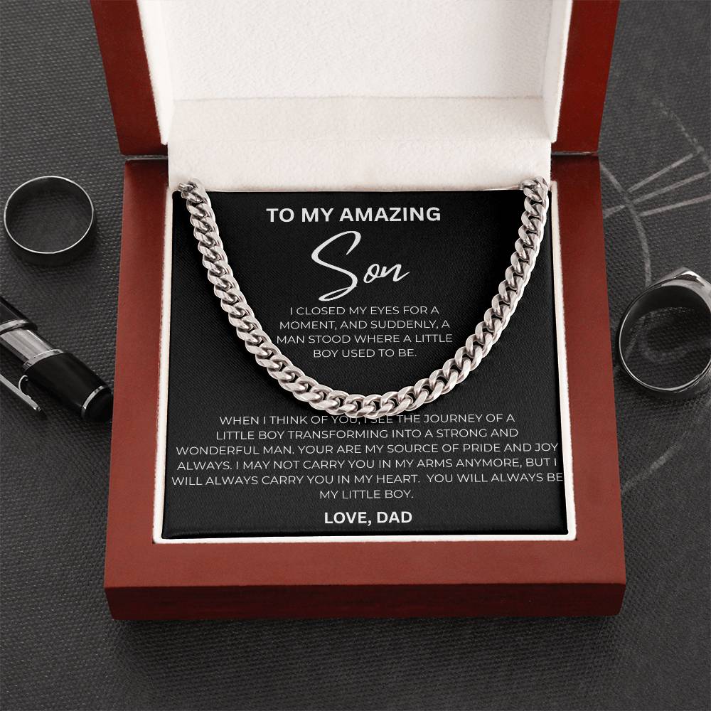 To My Amazing Son, Love Dad - Cuban Chain