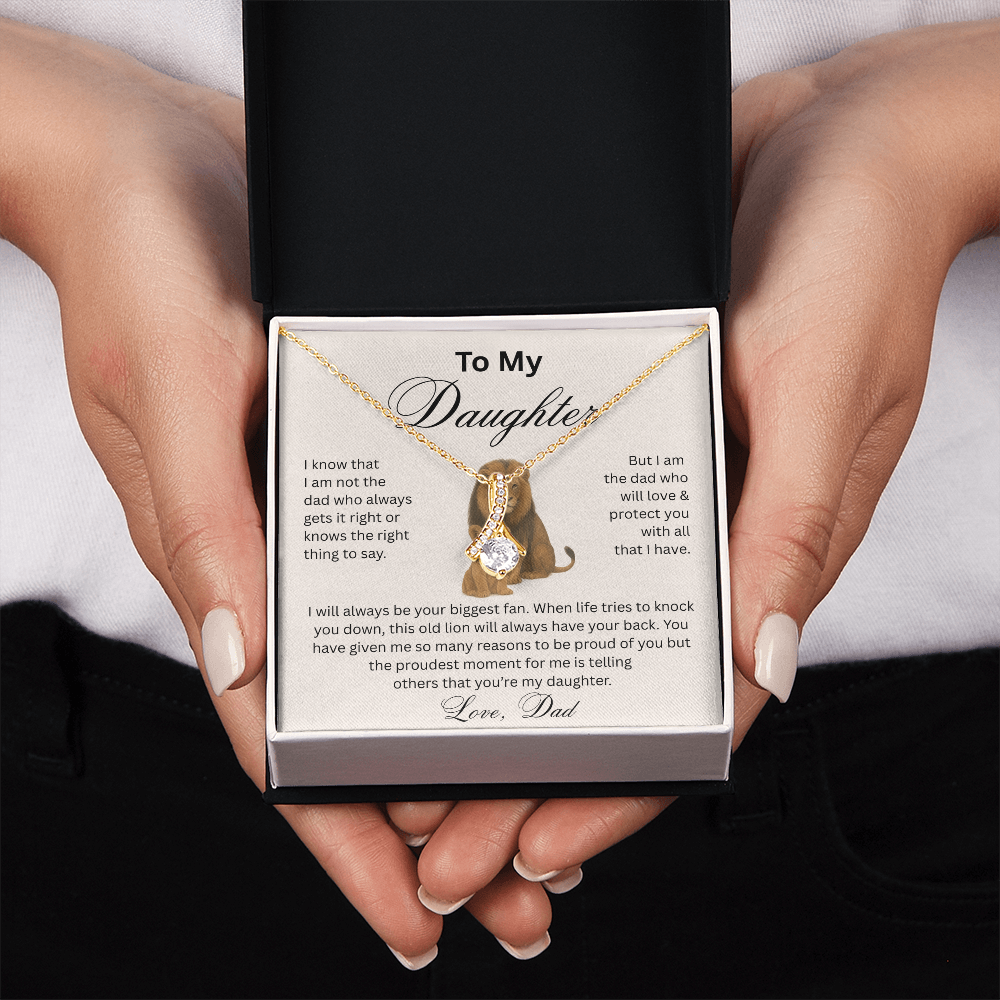 To My Daughter - From Dad - Lion & Cub- Necklace