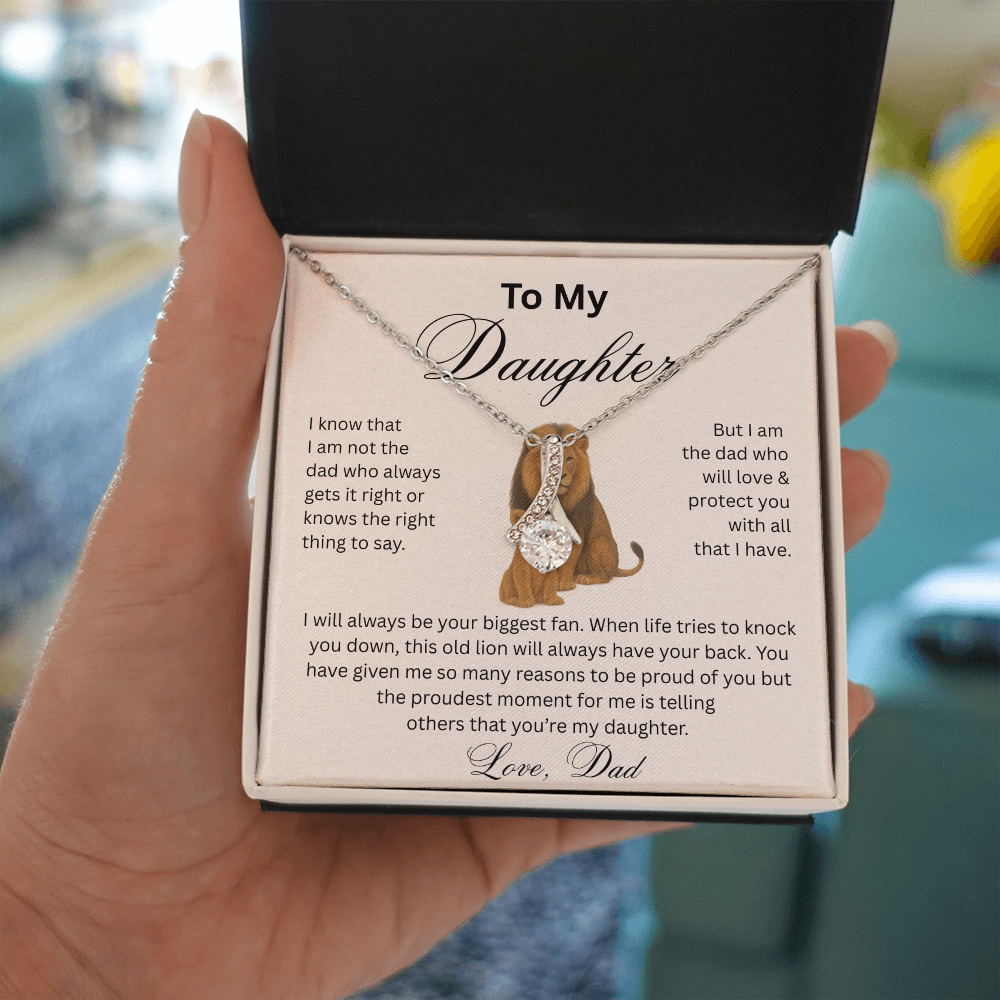 To My Daughter - From Dad - Lion & Cub- Necklace