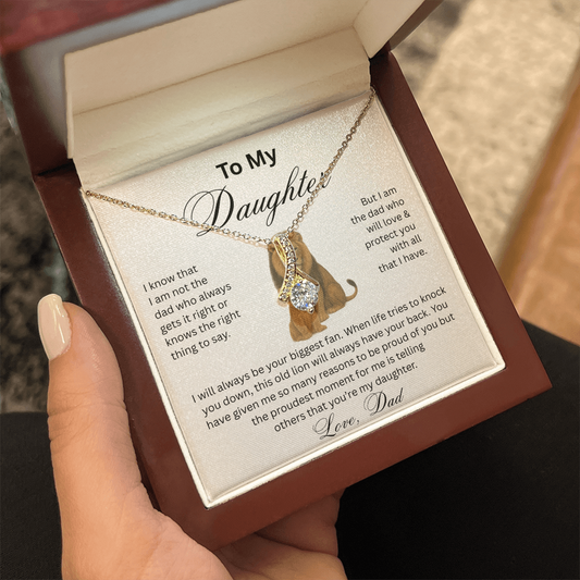 To My Daughter - From Dad - Lion & Cub- Necklace