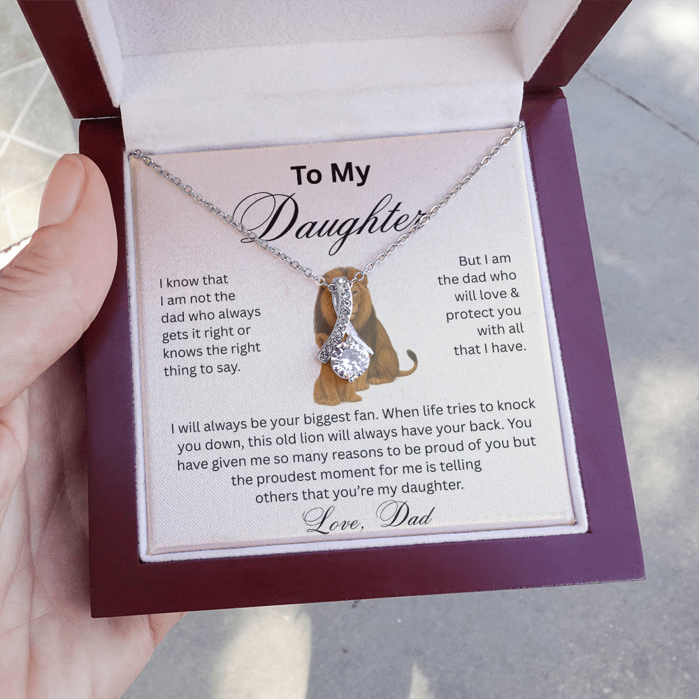 To My Daughter - From Dad - Lion & Cub- Necklace