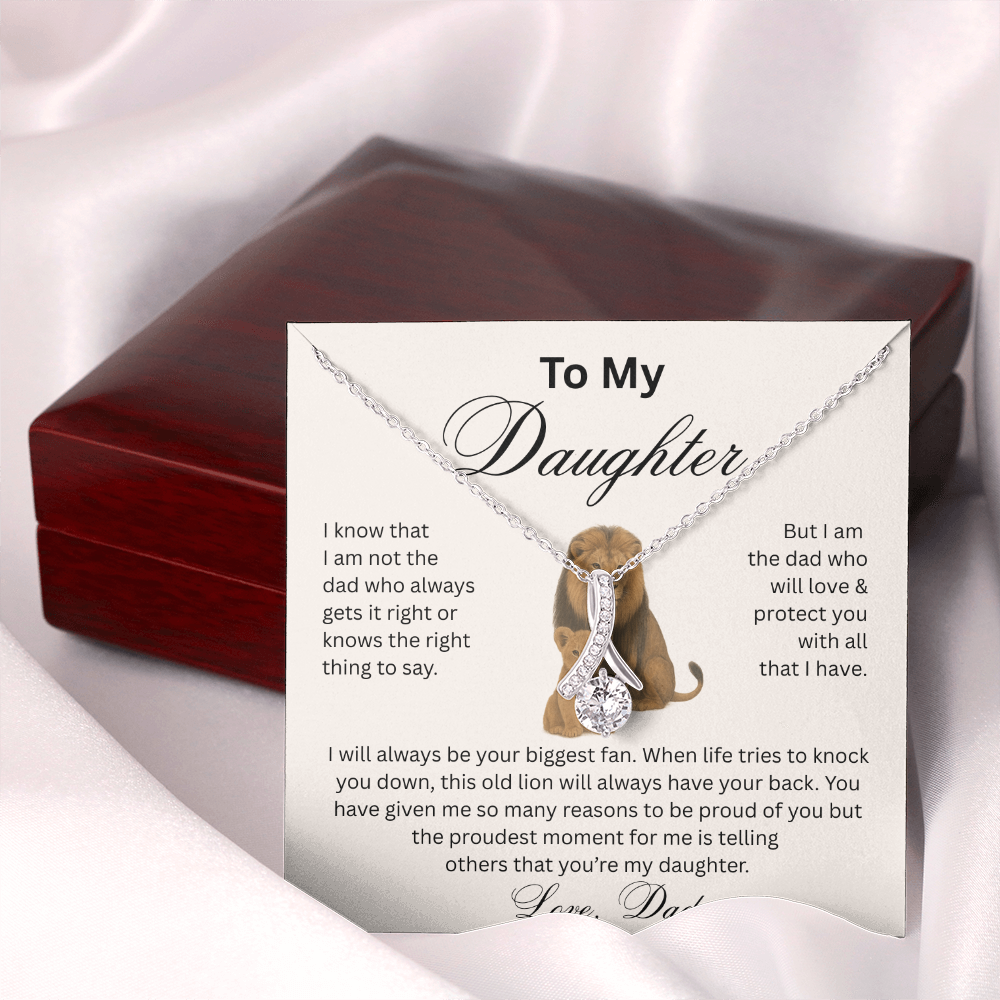 To My Daughter - From Dad - Lion & Cub- Necklace