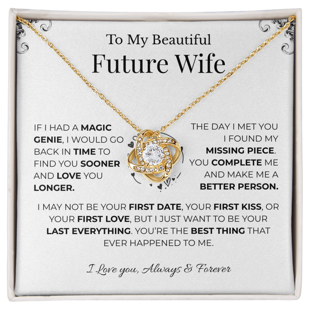 To My Beautiful Future Wife - My Missing Piece - Love Knot Necklace