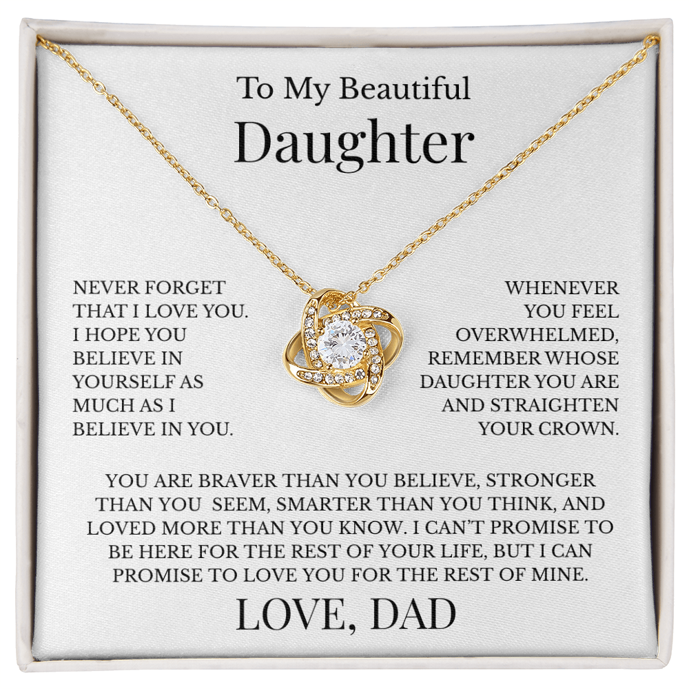 To My Beautiful Daughter - From Dad, Love Knot Necklace