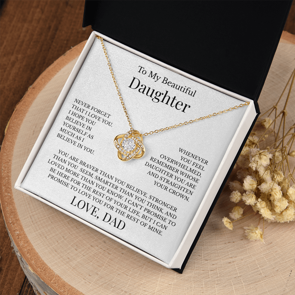 To My Beautiful Daughter - From Dad, Love Knot Necklace