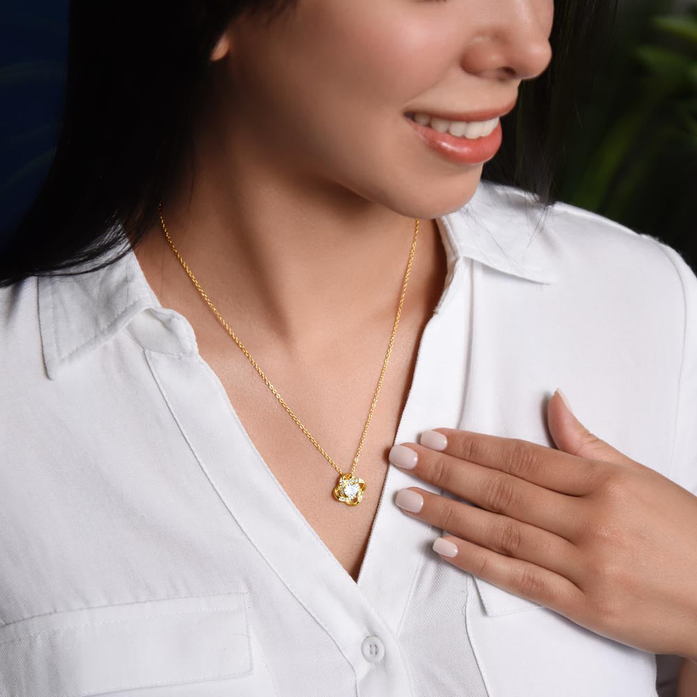 To My Beautiful Daughter...From Dad - Love Knot Necklace