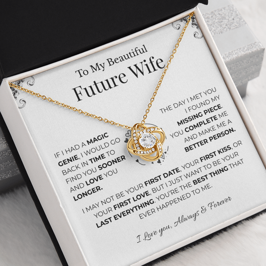 To My Beautiful Future Wife - My Missing Piece - Love Knot Necklace