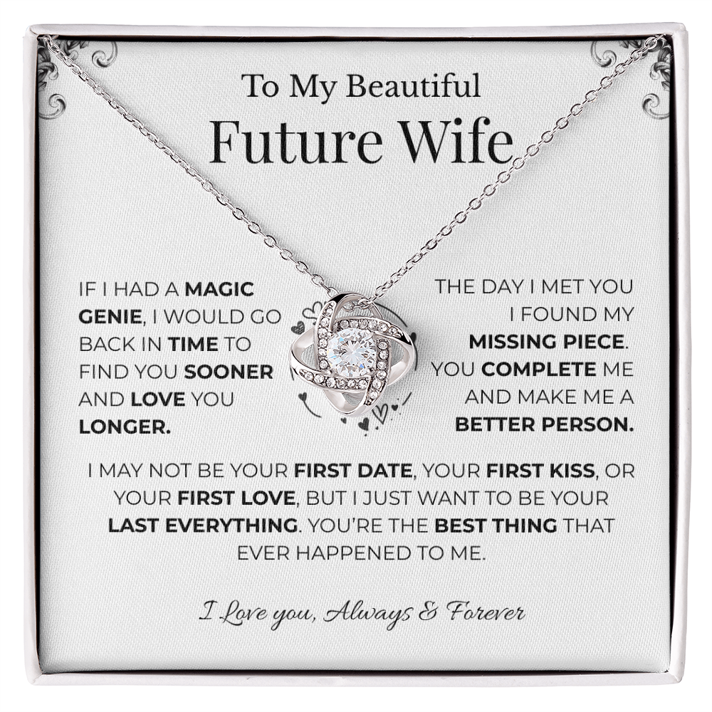 To My Beautiful Future Wife - My Missing Piece - Love Knot Necklace