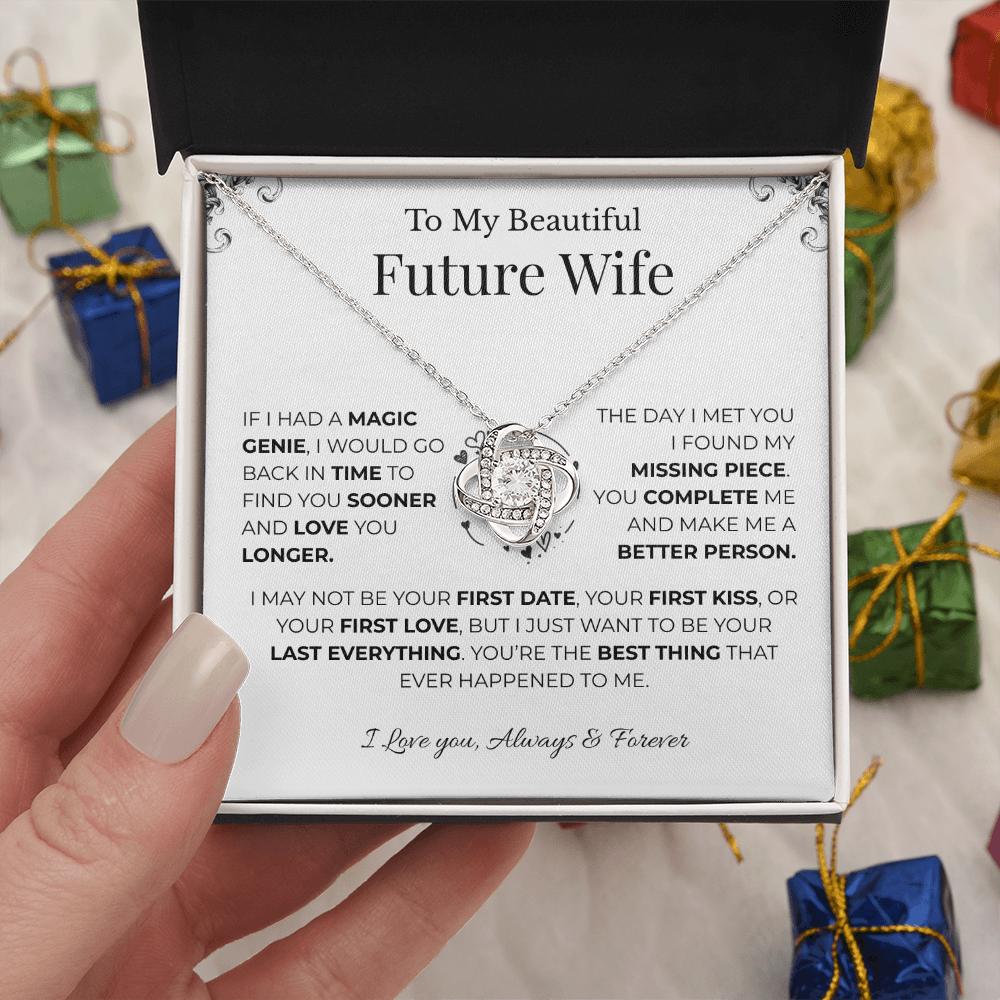 To My Beautiful Future Wife - My Missing Piece - Love Knot Necklace