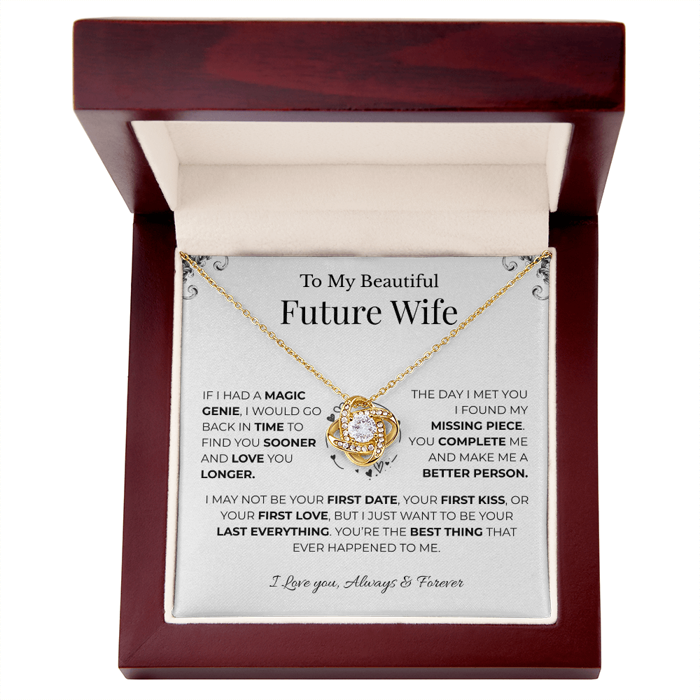 To My Beautiful Future Wife - My Missing Piece - Love Knot Necklace