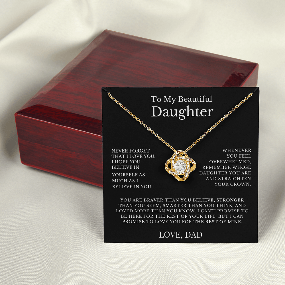 To My Beautiful Daughter...From Dad - Love Knot Necklace