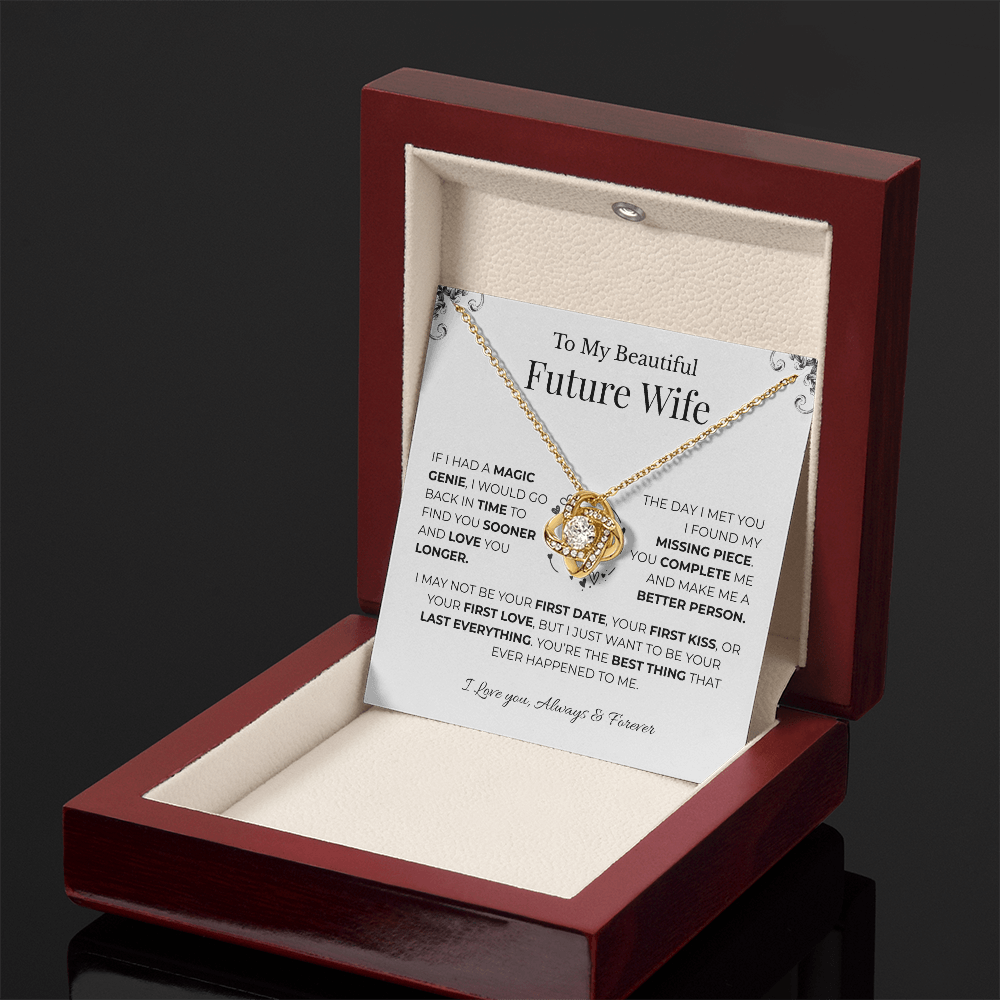 To My Beautiful Future Wife - My Missing Piece - Love Knot Necklace