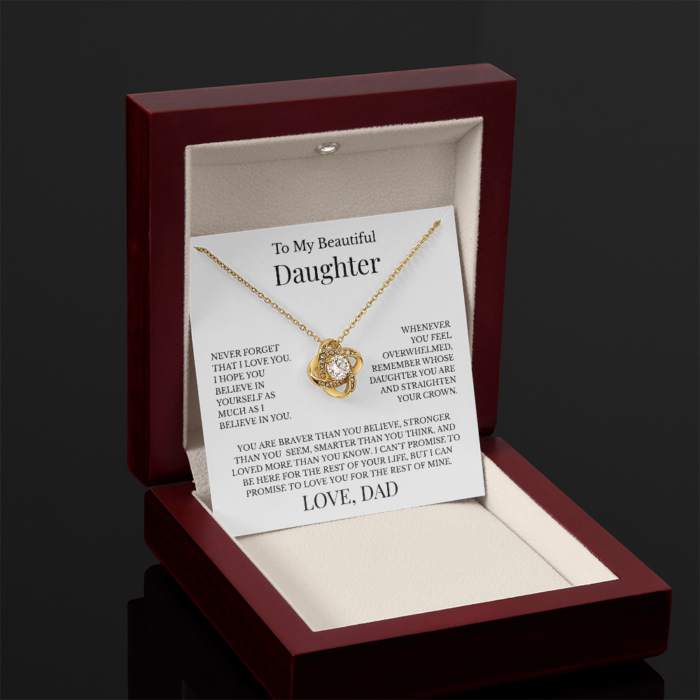 To My Beautiful Daughter - From Dad, Love Knot Necklace