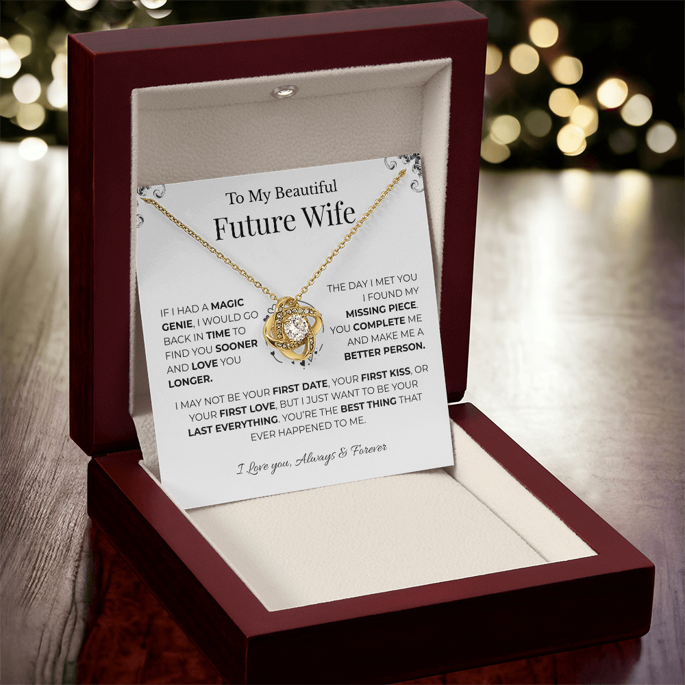 To My Beautiful Future Wife - My Missing Piece - Love Knot Necklace