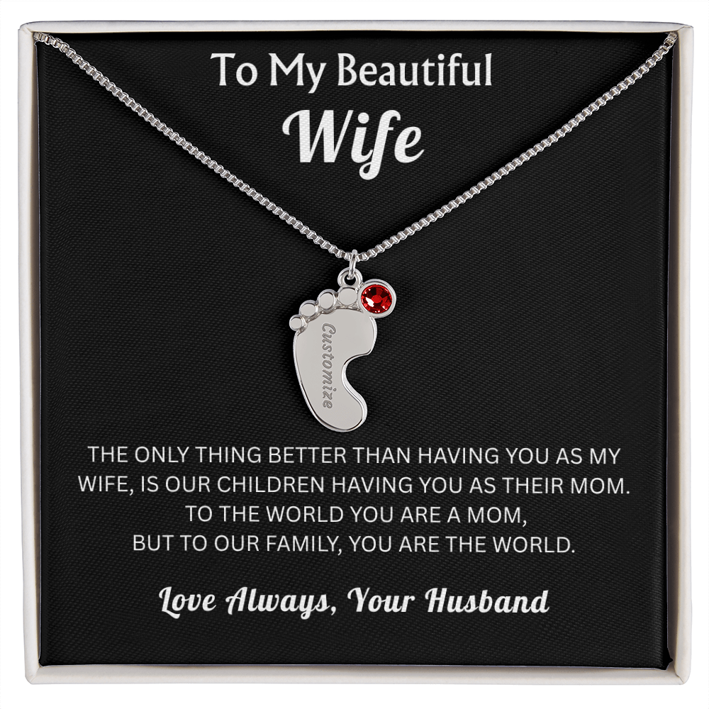 To My Beautiful Wife - Baby Feet Birthstone