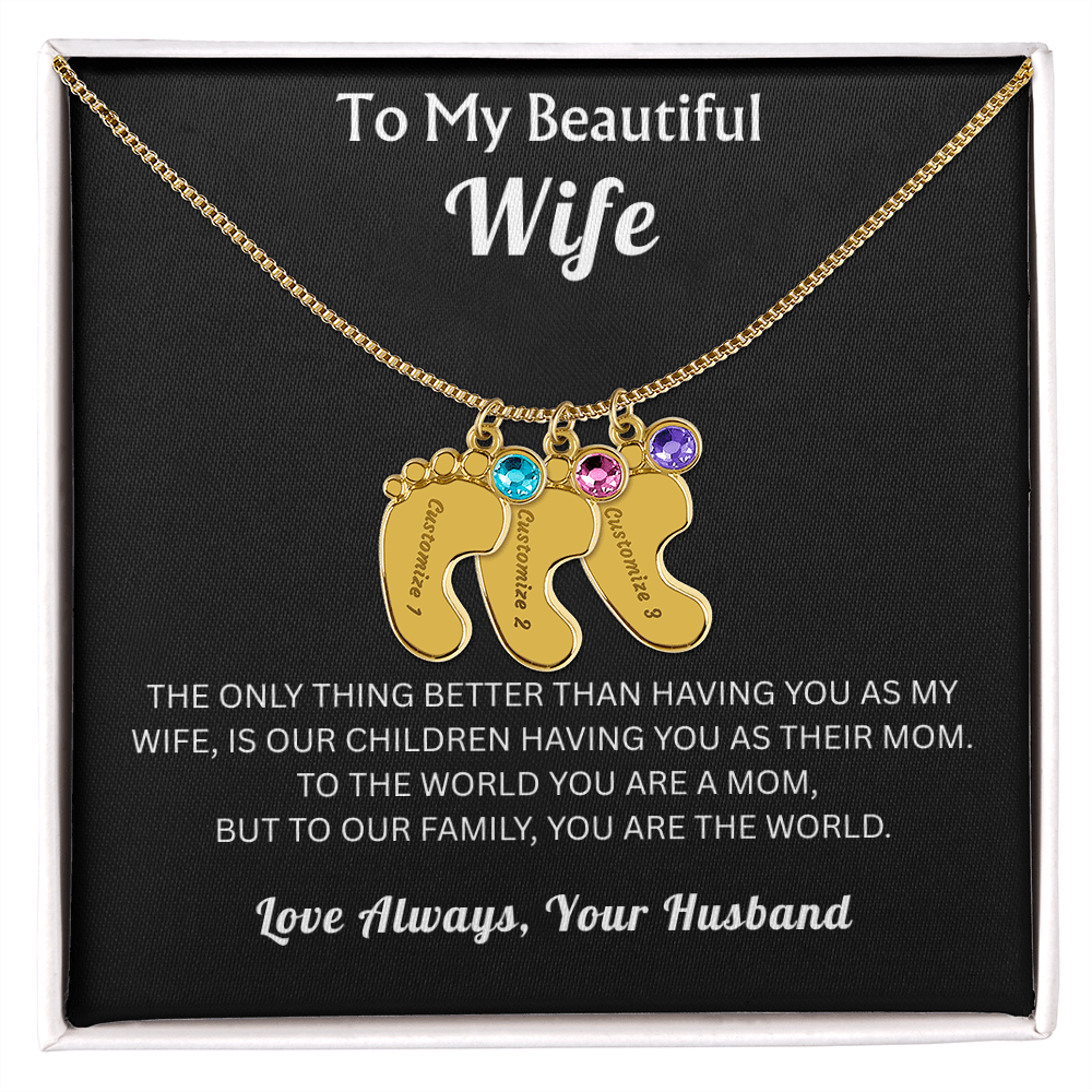 To My Beautiful Wife - Baby Feet Birthstone
