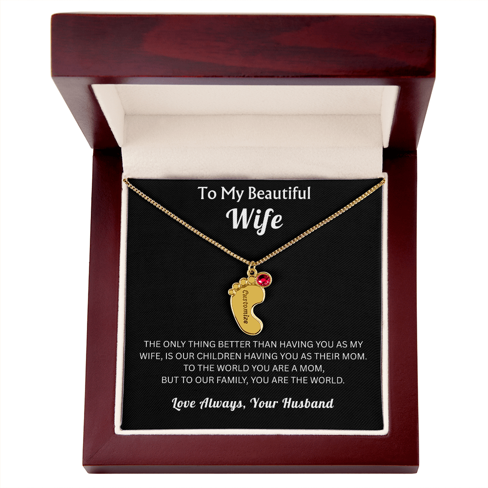 To My Beautiful Wife - Baby Feet Birthstone