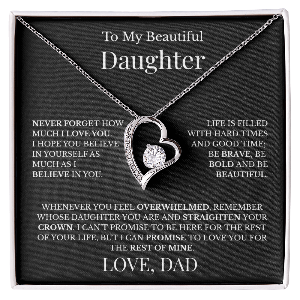 To My Beautiful Daughter - Love Dad - Forever Love Necklace