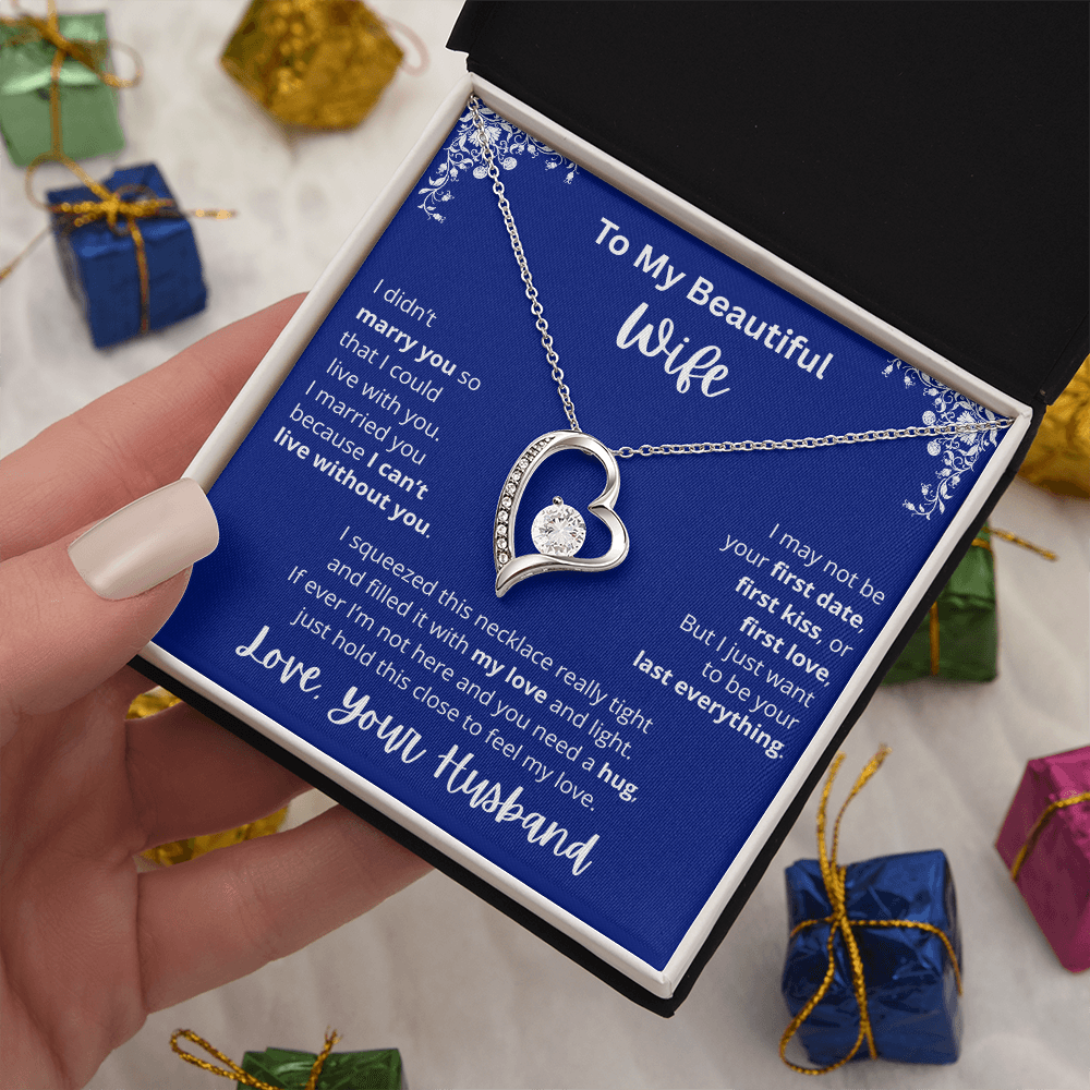 To My Beautiful Wife Heart Pendant