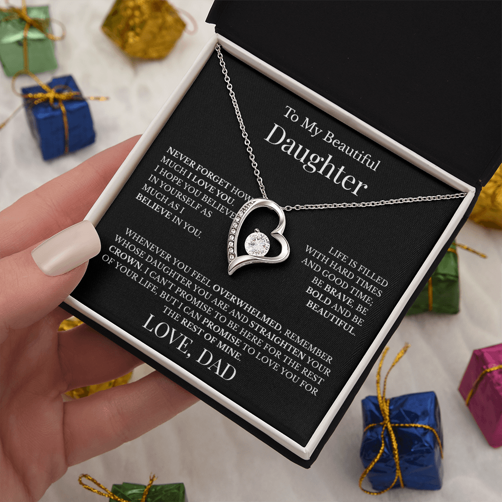 To My Beautiful Daughter - Love Dad - Forever Love Necklace