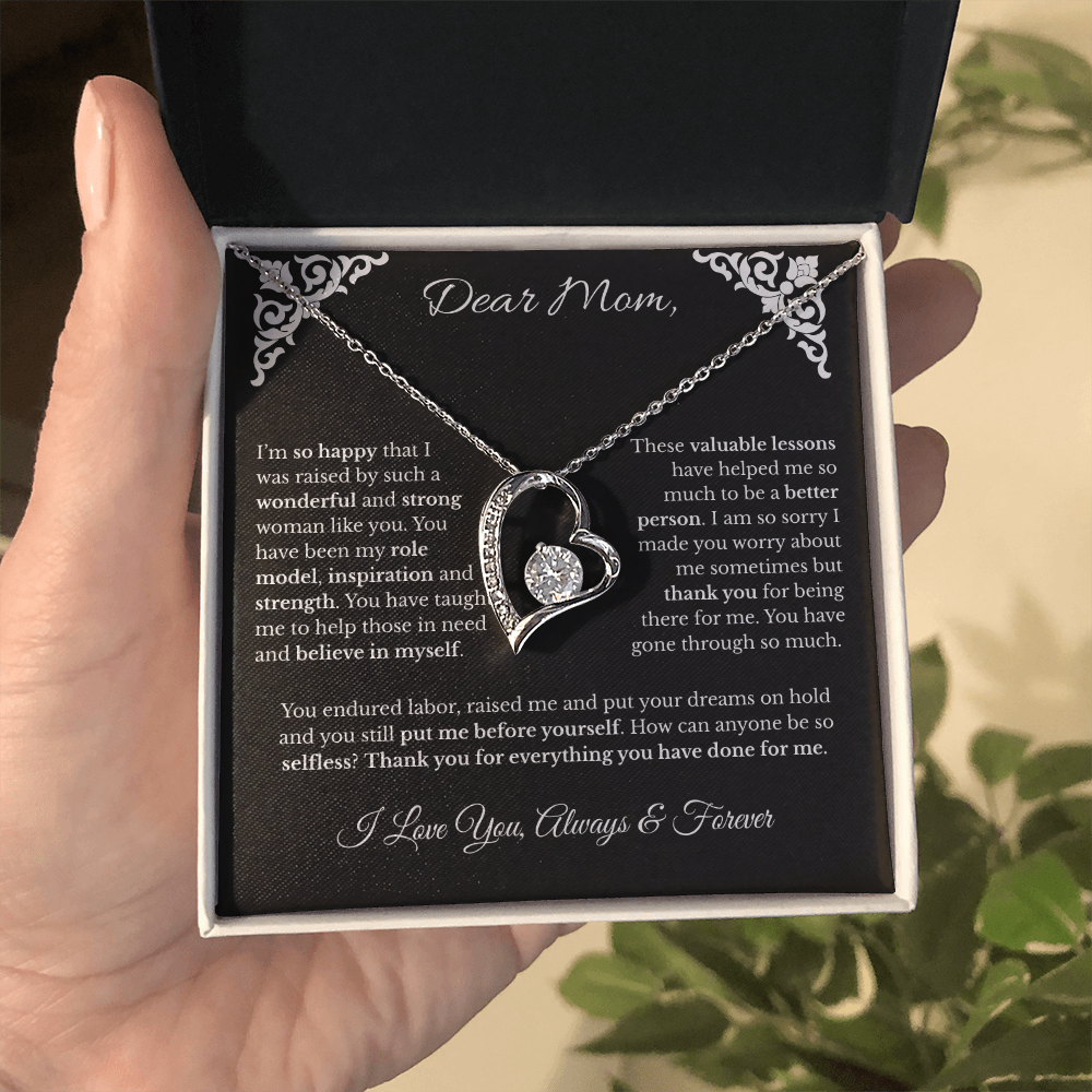 Dear Mom Heart Necklace