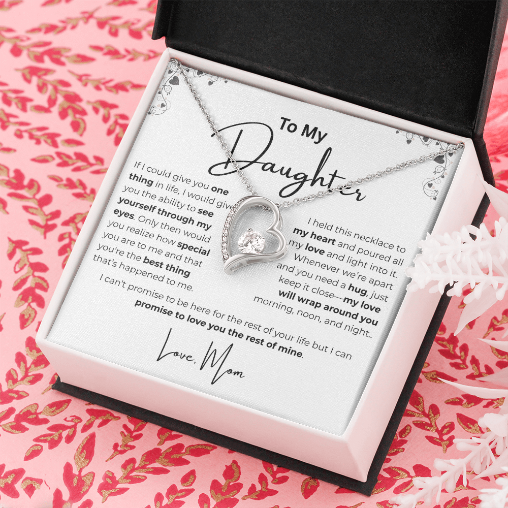 Heart Pendant Necklace - To My Daughter, From Mom
