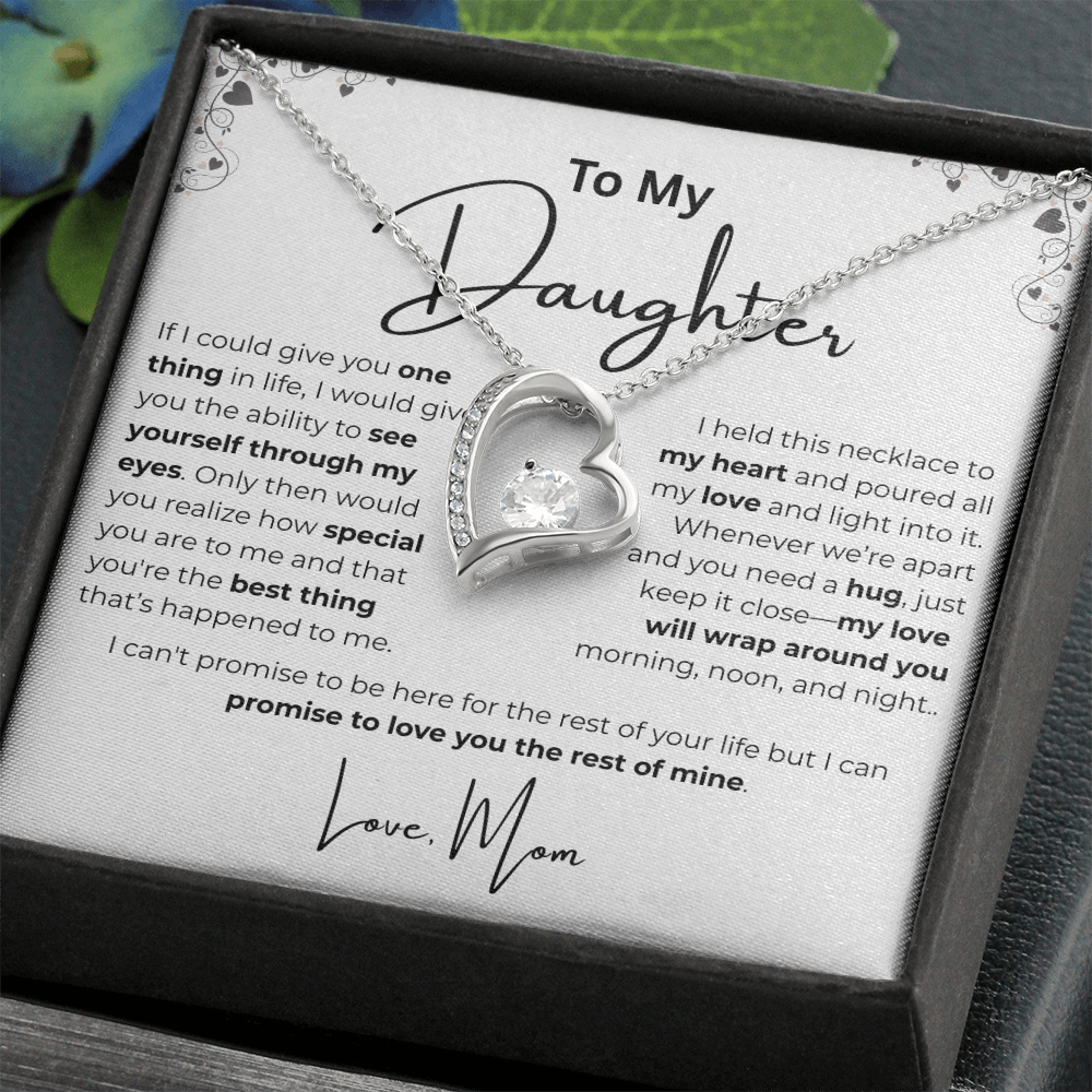 Heart Pendant Necklace - To My Daughter, From Mom