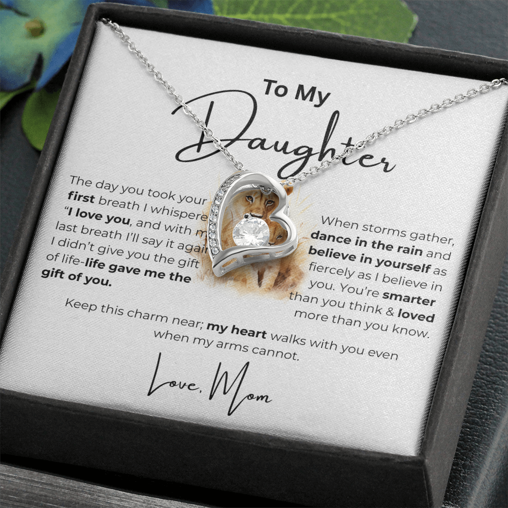 To My Daughter - Love Mom Heart Pendant