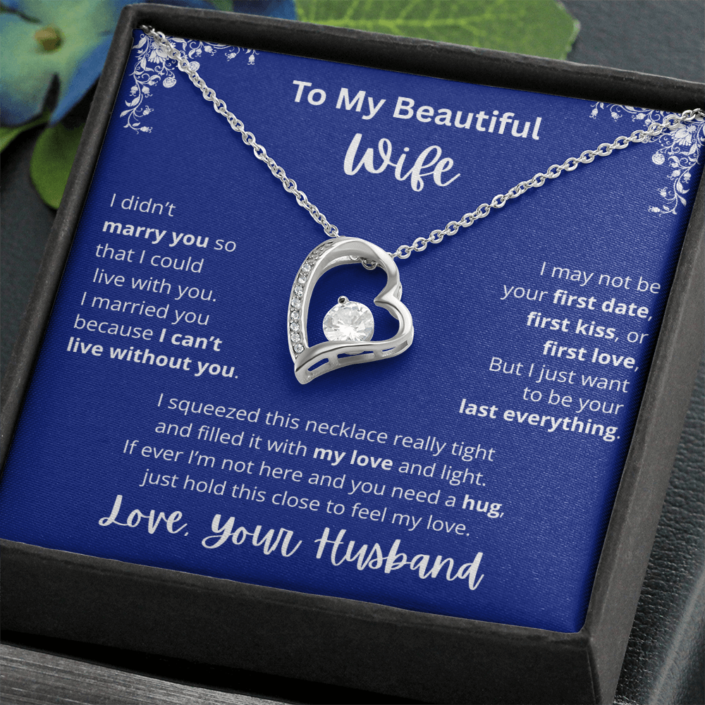 To My Beautiful Wife Heart Pendant