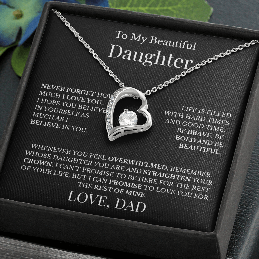 To My Beautiful Daughter - Love Dad - Forever Love Necklace