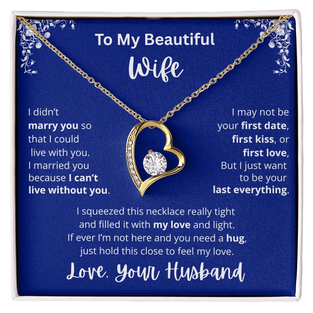 To My Beautiful Wife Heart Pendant