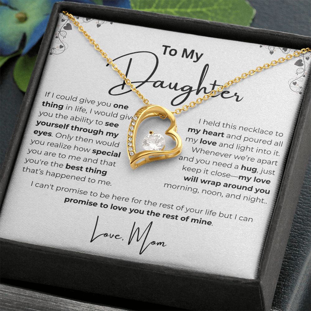 Heart Pendant Necklace - To My Daughter, From Mom