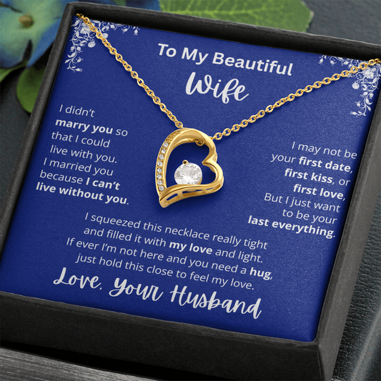 To My Beautiful Wife Heart Pendant