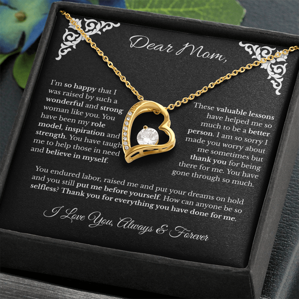 Dear Mom Heart Necklace