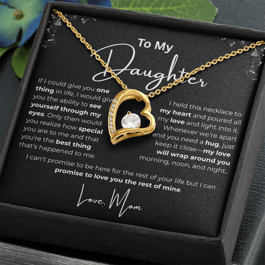 To My Daughter Heart Pendant - Love Mom