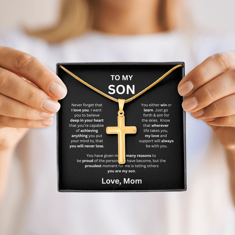 To My Son -Love Mom - Cross Pendant