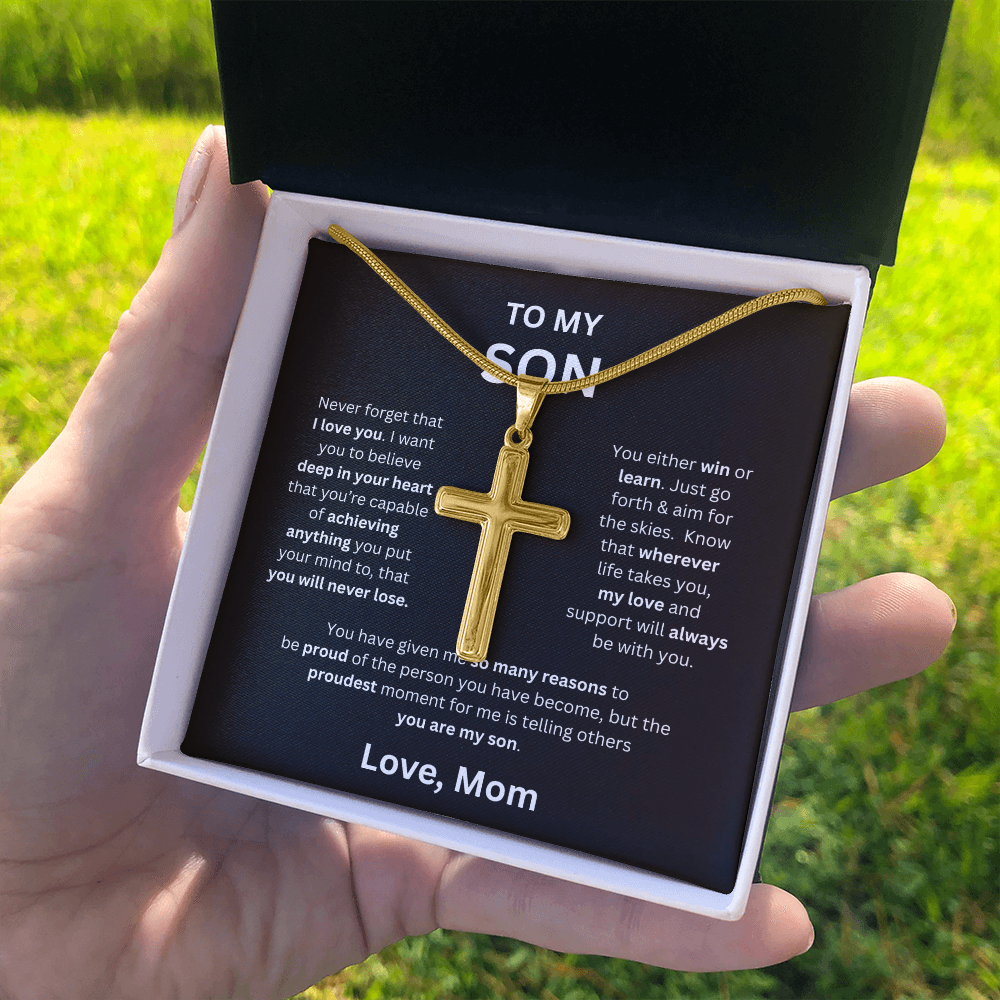 To My Son -Love Mom - Cross Pendant