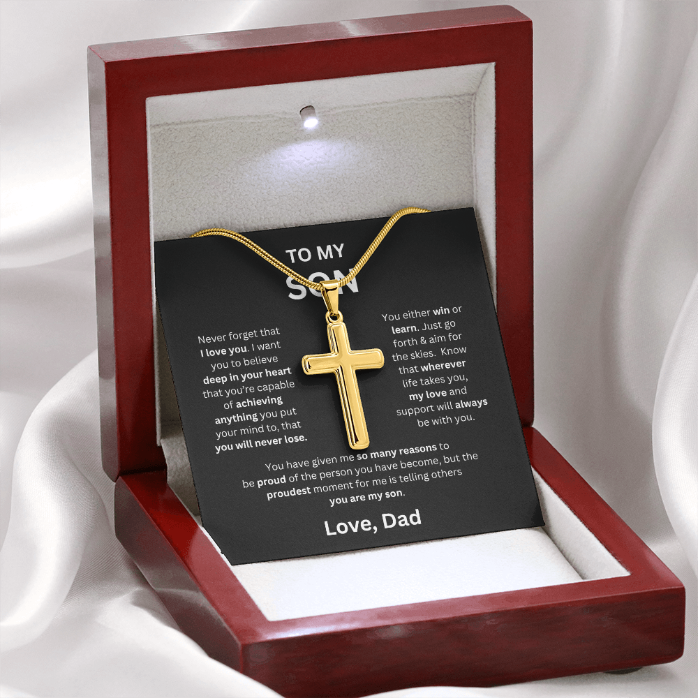 To My Son - Love Dad - Cross Pendant