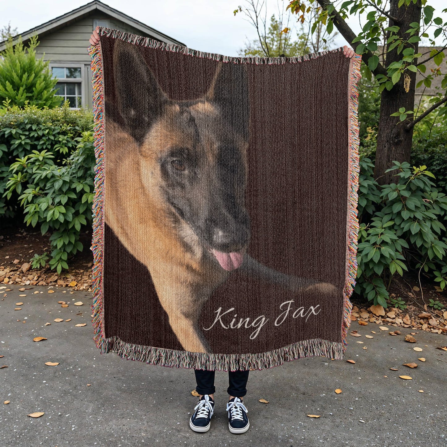 Wrap Yourself in Love with a Personalized Heirloom Woven Pet Blanket (Portrait)