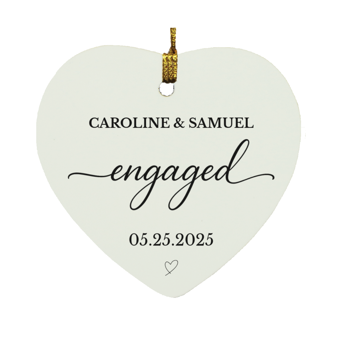 Engaged Personalized Heart Ornament