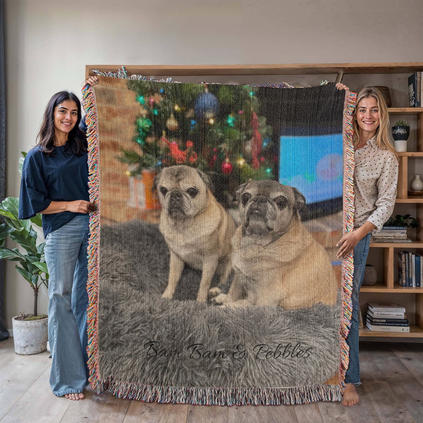 Wrap Yourself in Love with a Personalized Heirloom Woven Pet Blanket (Portrait)