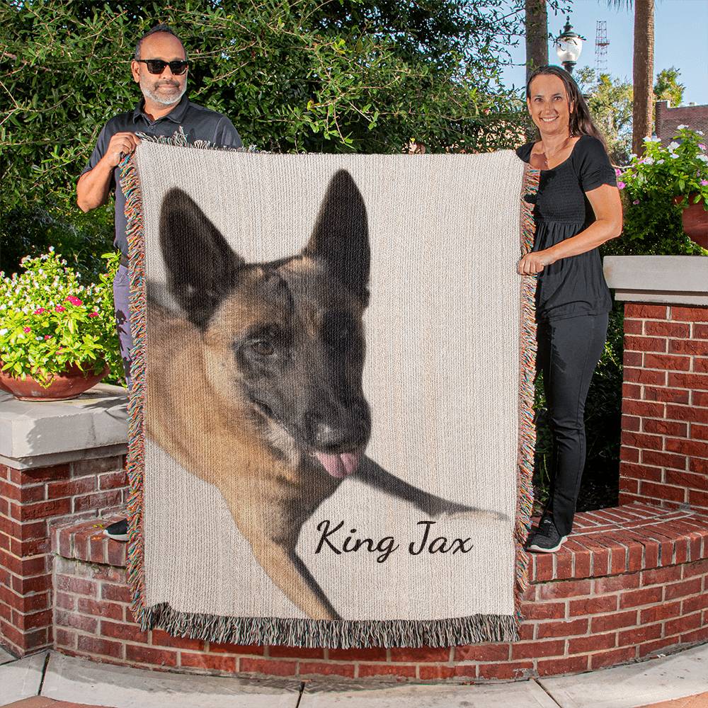 Wrap Yourself in Love with a Personalized Heirloom Woven Pet Blanket (Portrait)