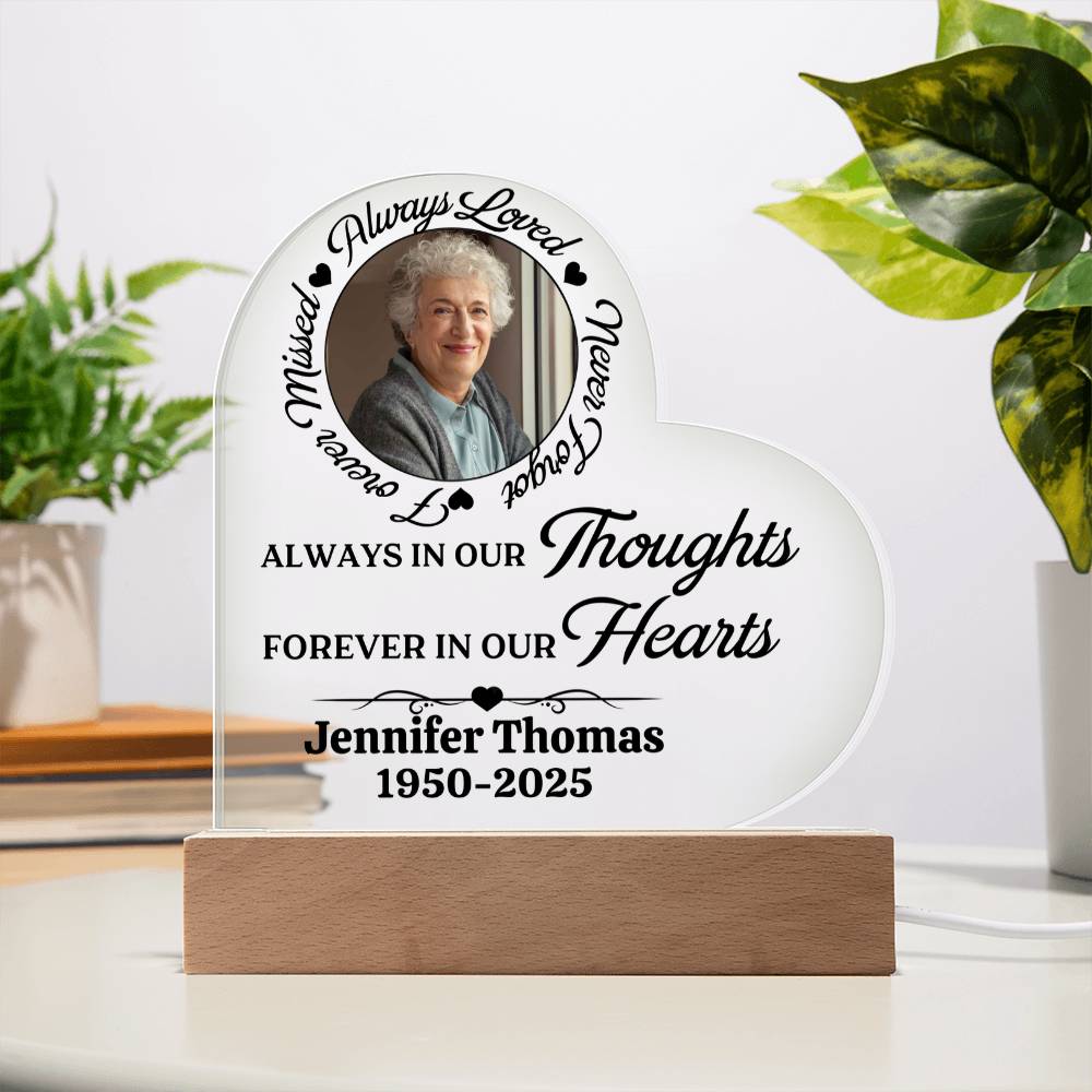Memorial Acrylic Heart Plaque